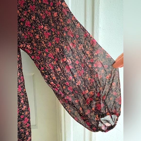 DR2 Women's Size 2X Floral Print Chiffon Blouse - Picture 6 of 7